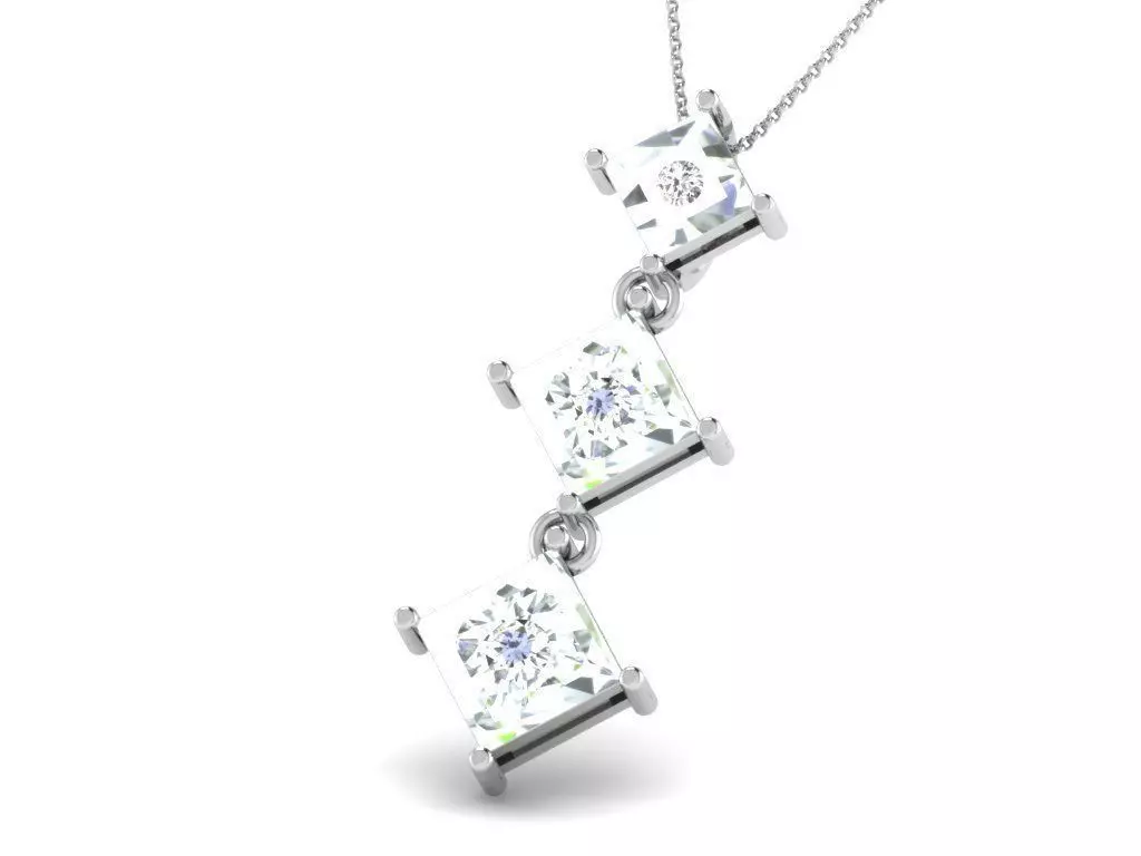 Silver Pendant With Diamonds 3 3D print model_0