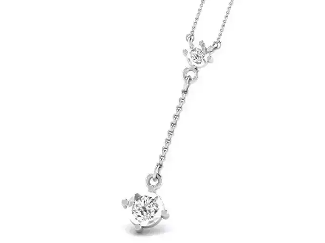 Silver Chain Pendant With Diamonds 3