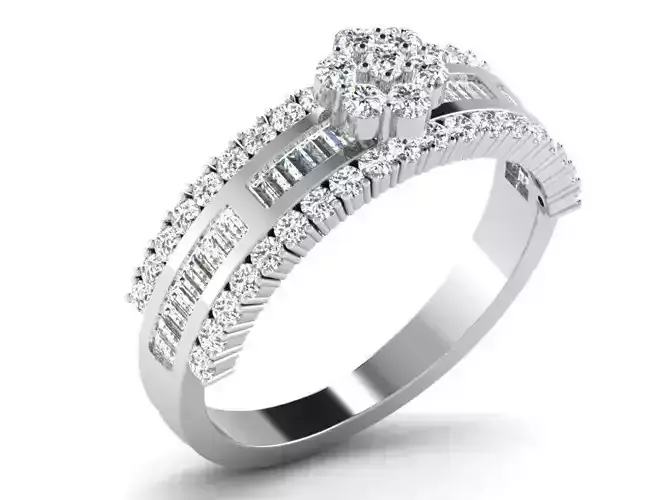 Silver Engagement Ring With Diamonds 25