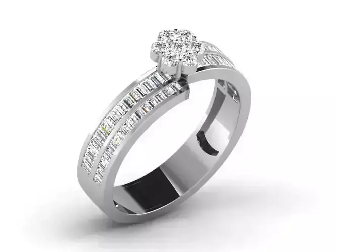 Silver Engagement Ring With Diamonds 27
