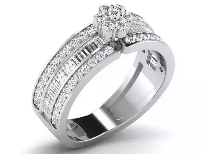 Silver Engagement Ring With Diamonds 29