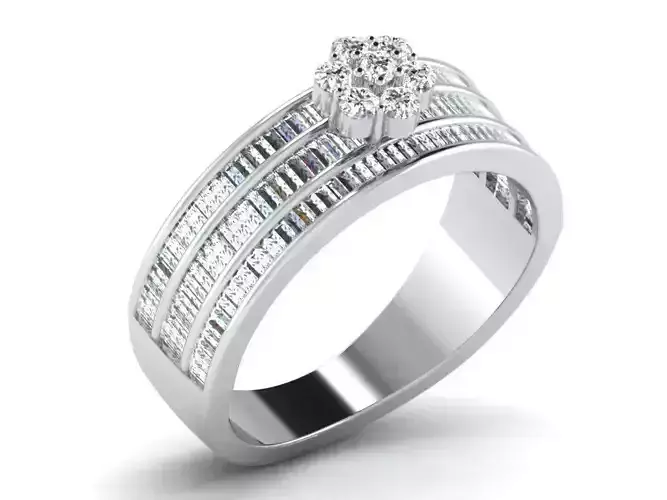 Silver Engagement Ring With Diamonds 31