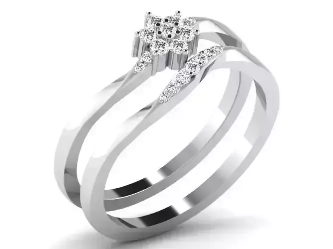 Silver Couple Rings With Diamonds