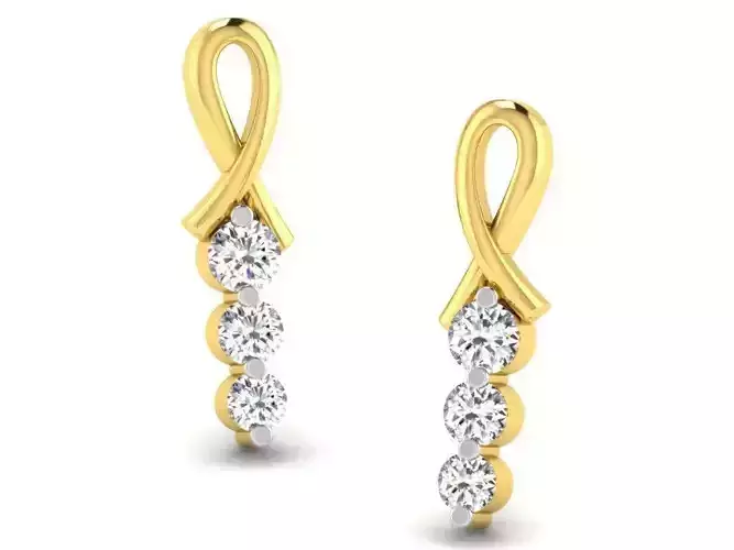 Golden Earrings With Diamonds 43