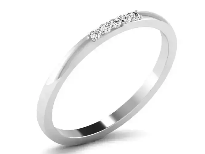 Silver Thin Ring With Diamonds 4