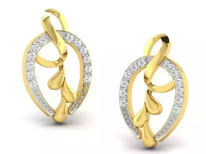 Golden Earrings With Diamonds 47