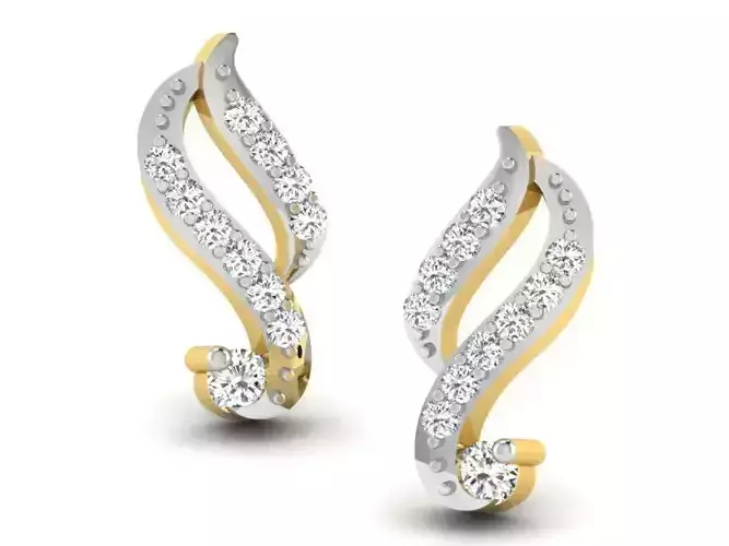 Golden Earrings With Diamonds 48