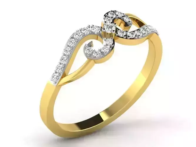 Golden Ring With Diamonds 6
