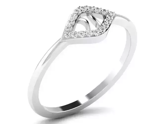 Silver Thin Ring With Diamonds 5