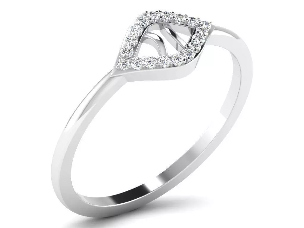 Silver Thin Ring With Diamonds 5 3D print model_0
