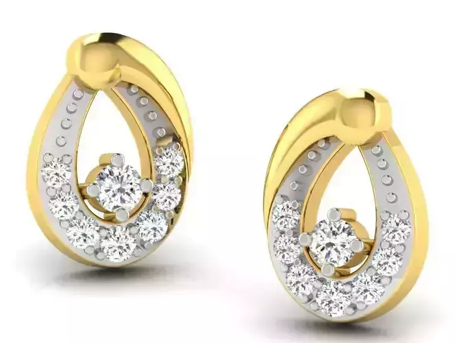 Golden Drop Earrings With Diamonds 31