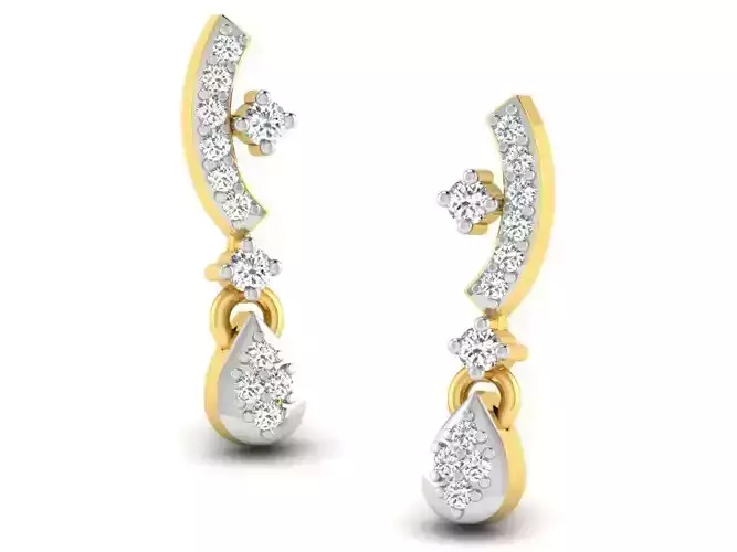 Golden Drop Earrings With Diamonds 33
