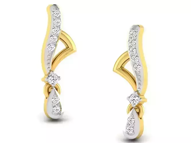 Golden Drop Earrings With Diamonds 35