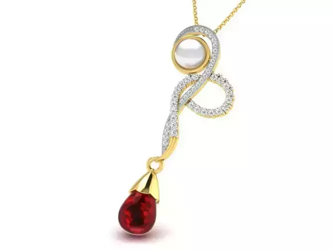 Golden Pendant With Ruby 13