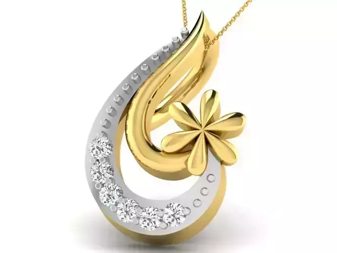 Golden Pendant With Diamonds 80