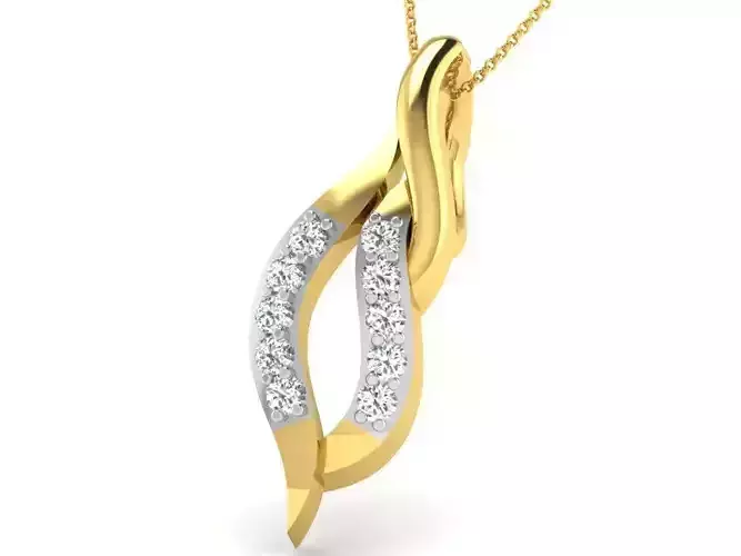 Golden Pendant With Diamonds 81