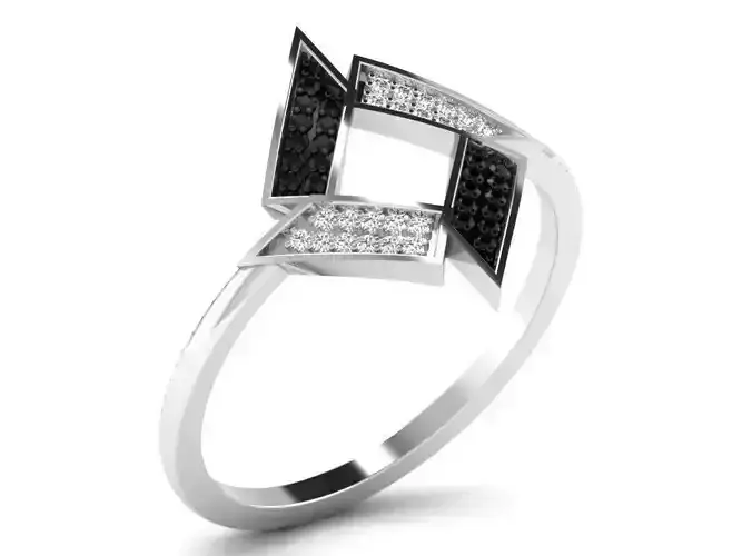 Silver Thin Ring With Gem