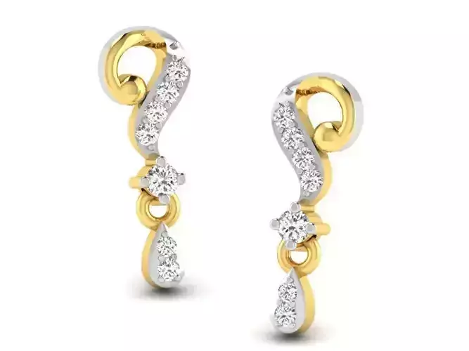 Golden Drop Earrings With Diamonds 40