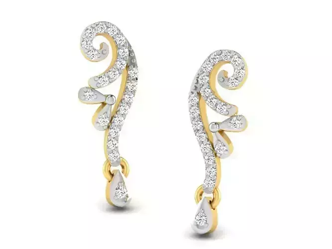 Golden Drop Earrings With Diamonds 41