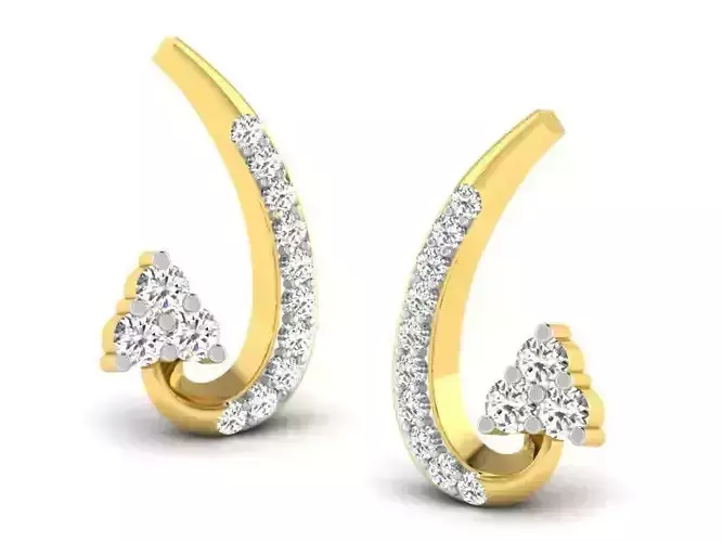 Golden Earrings With Diamonds 52