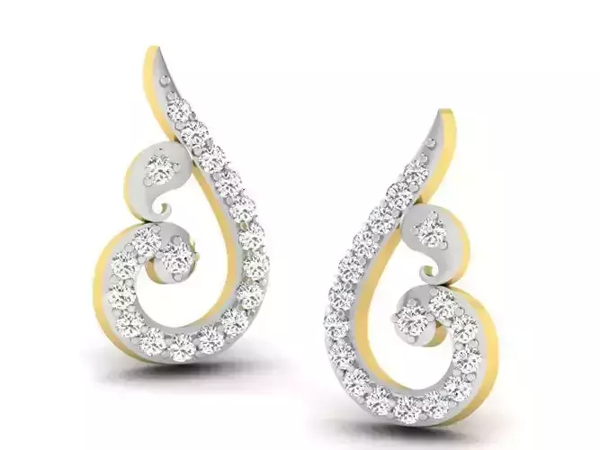 Golden Earrings With Diamonds 53