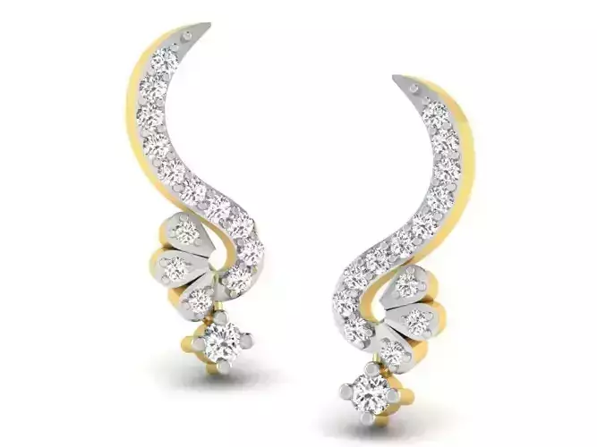 Golden Earrings With Diamonds 54