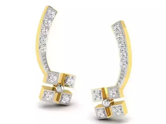 Golden Earrings With Diamonds 55