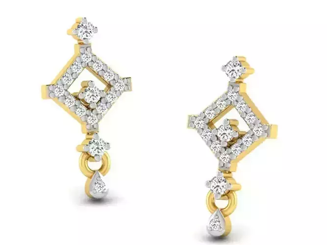 Golden Drop Earrings With Diamonds 44