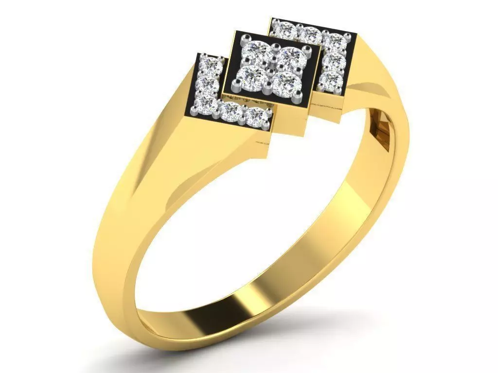 Golden Ring With Diamonds 7 3D print model