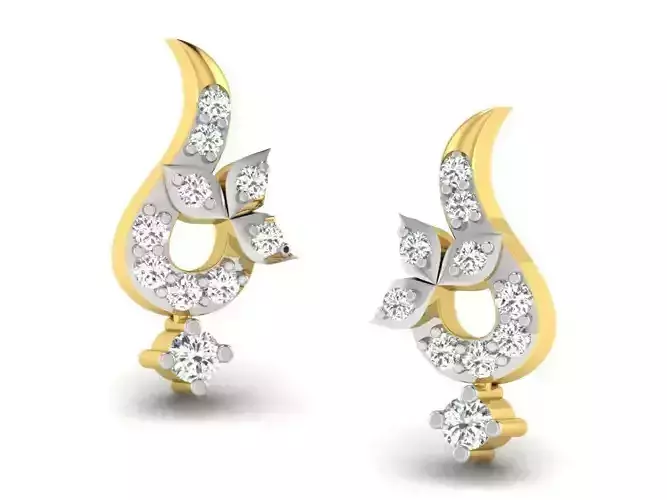 Golden Earrings With Diamonds 57