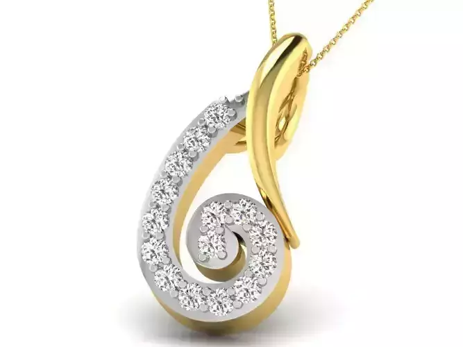 Golden Pendant With Diamonds 83