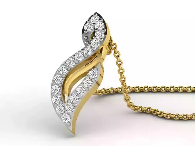 Golden Pendant With Diamonds 84