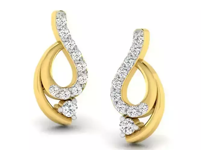 Golden Earrings With Diamonds 59