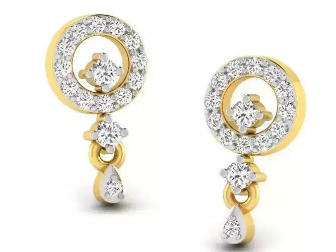 Round Shaped Drop Earrings With Diamonds 13