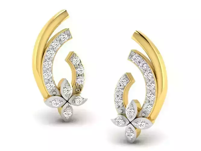 Golden Earrings With Diamonds 61