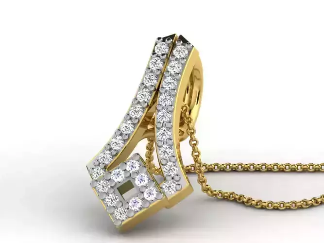 Golden Pendant With Diamonds 87