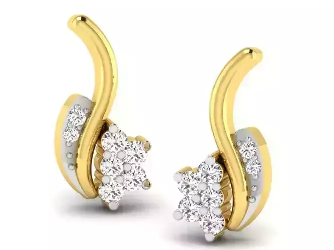 Golden Earrings With Diamonds 62