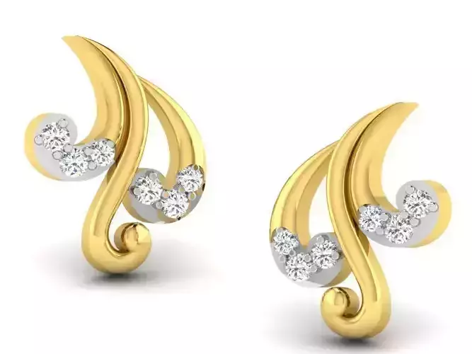 Golden Earrings With Diamonds 63