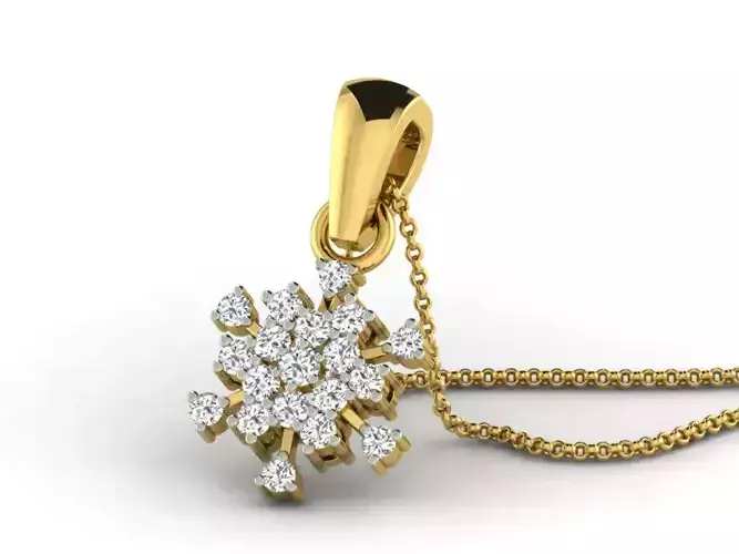 Flower Shaped Pendant With Diamonds 24