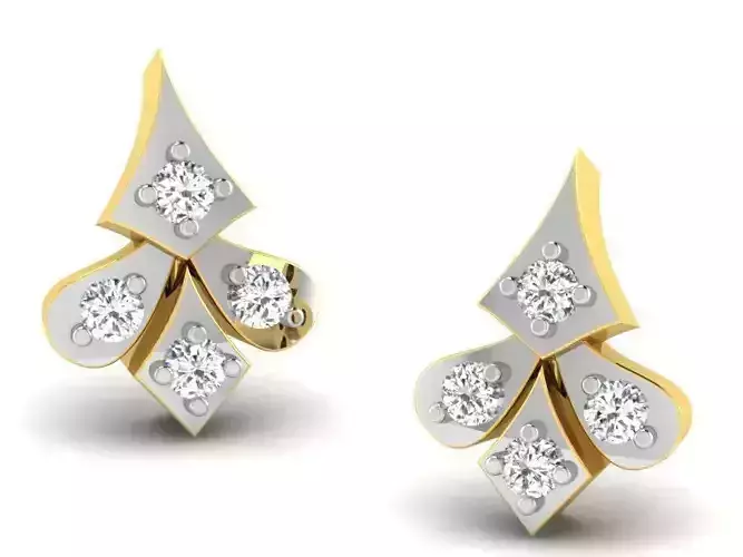 Golden Earrings With Diamonds 64