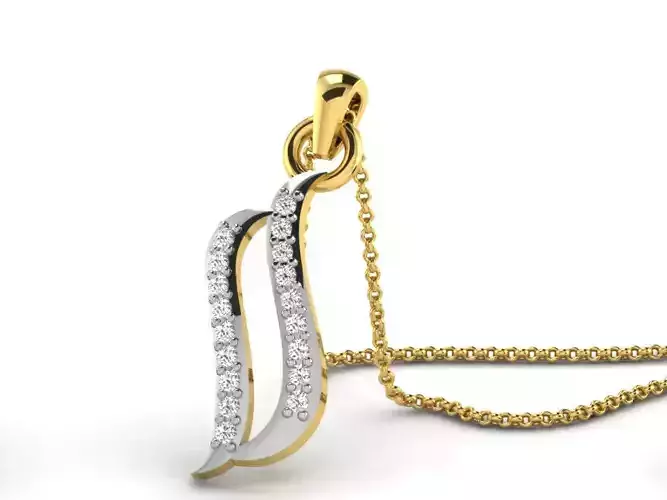 Golden Pendant With Diamonds 91