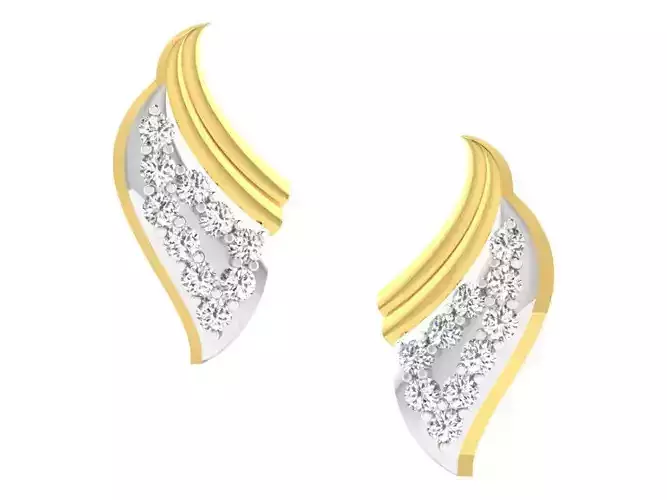 Golden Earrings With Diamonds 65
