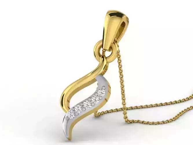 Golden Pendant With Diamonds 92