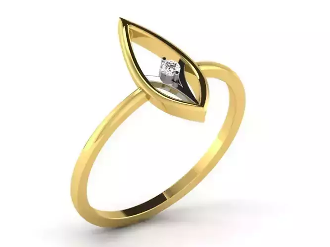 Marquise Shaped Golden Ring With Diamonds 1