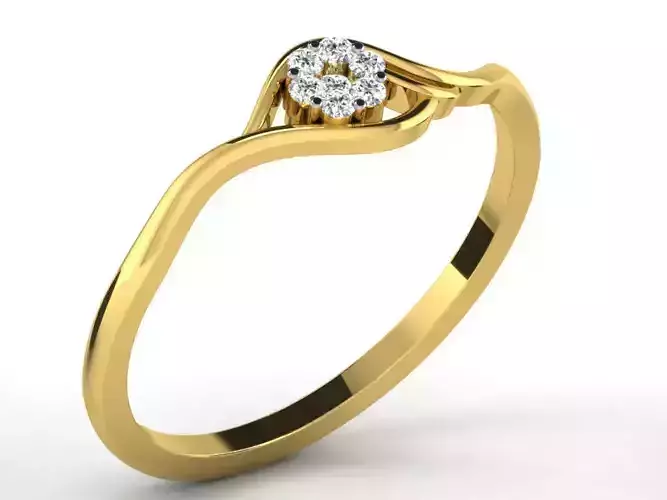 Golden Engagement Ring With Diamonds 50