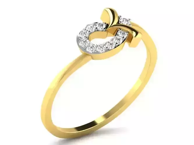 Golden Engagement Ring With Diamonds 53