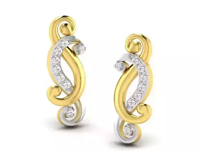 Golden Earrings With Diamonds 67
