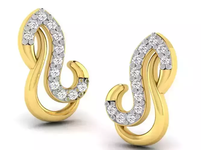 Golden Earrings With Diamonds 68