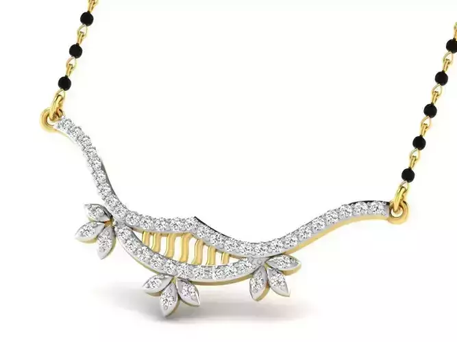 Golden Necklace With Diamonds