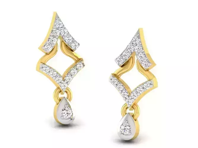 Golden Drop Earrings With Diamonds 46